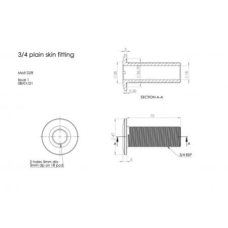 3/4 inch Skin Fitting Diagram