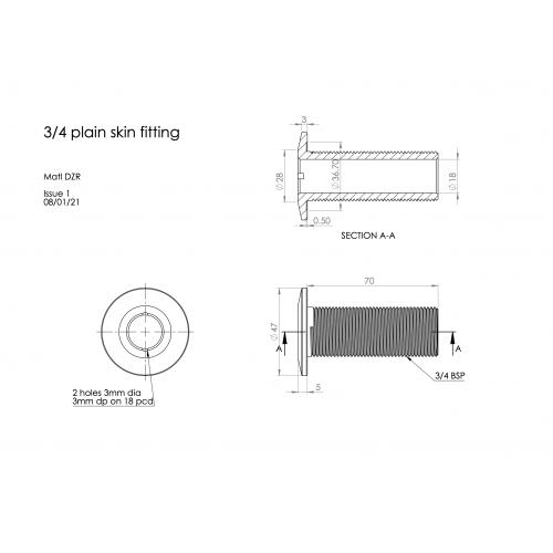 3/4 inch Skin Fitting Diagram